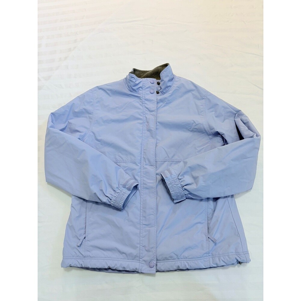 VTG L.L. Bean Fleece Lined Jacket Womens M Regular Periwinkle Blue Full Zip DPG4